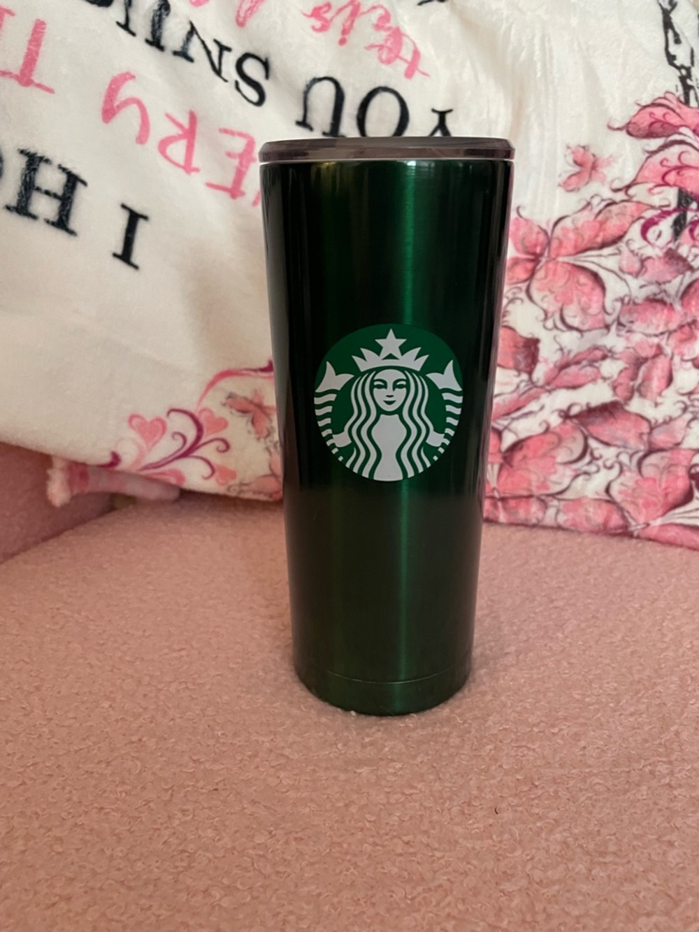 Starbucks Dark Green Tumbler with White Logo on Base